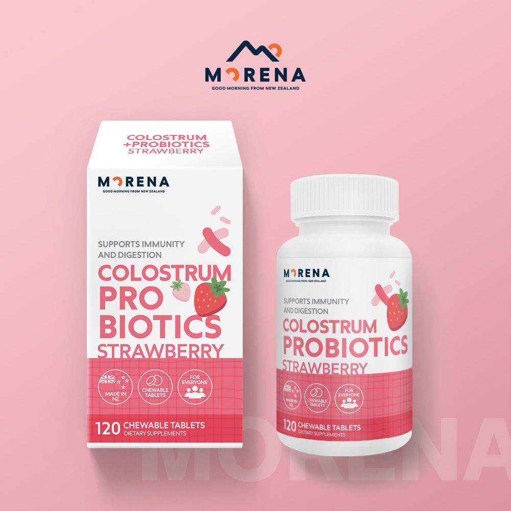 Chewable Colostrum + Probiotics Strawberry 120 Tablets